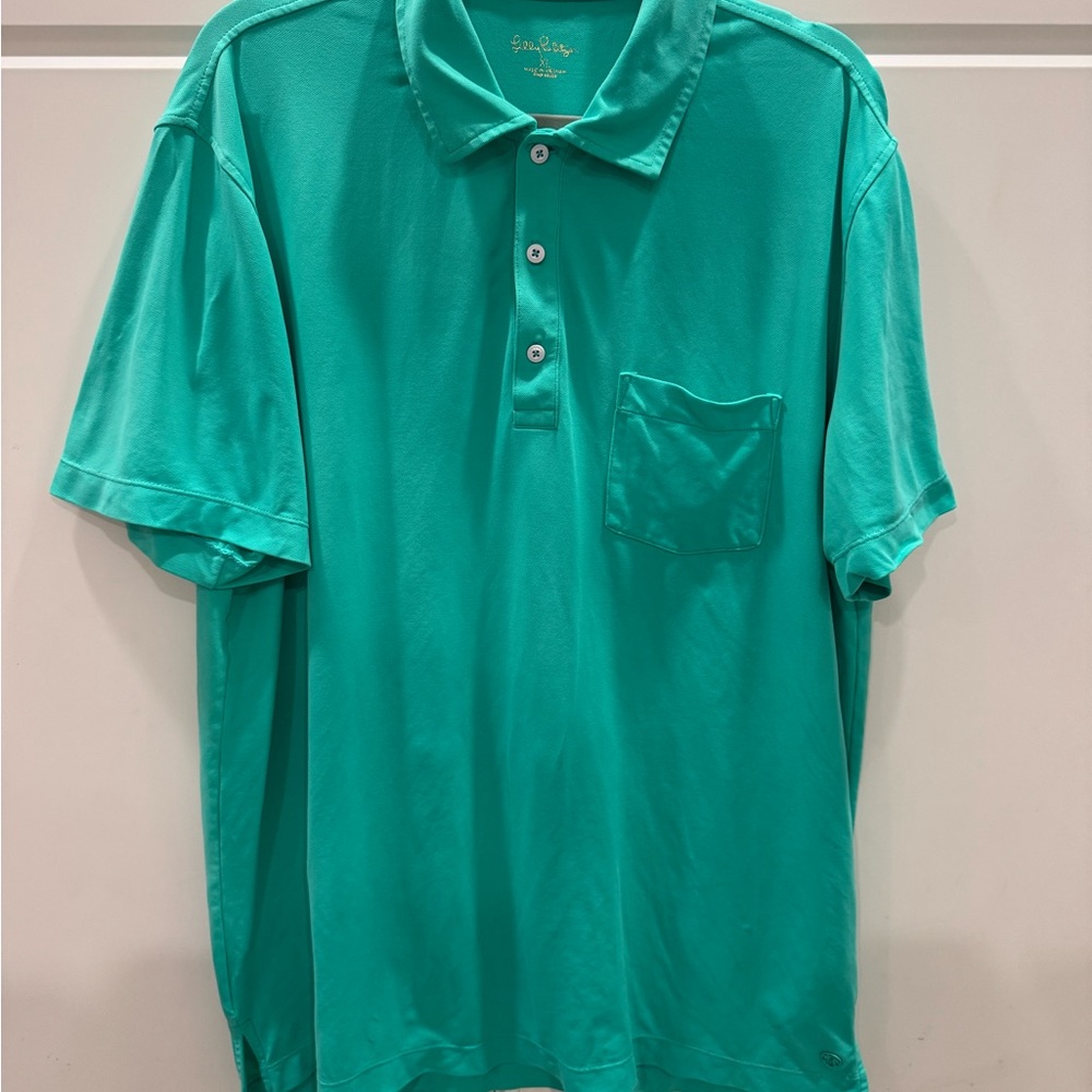 Lilly Pulitzer Teal Polo Shirt Dryfit